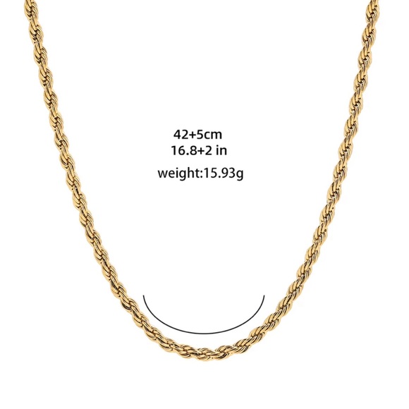 New 18K Gold Twisted Chain Minimalist Necklace, nice Necklace, cute Necklace - Picture 5 of 5